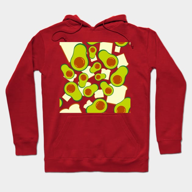 Avocado and Toast pattern Hoodie by Emberpixie
